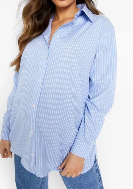 Oversize blue stripe shirt