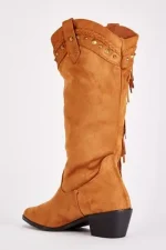 tassel trim studded cowboy boots 191489 2
