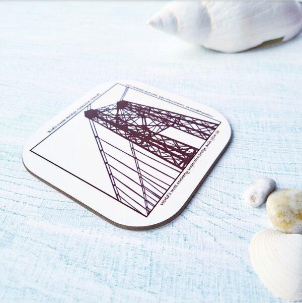 Bodie Creek Bridge papercut coaster Heart of the Falklands 1