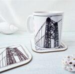 Bodie Creek Bridge papercut mug paperart Falklands Falkland Islands suspension 3